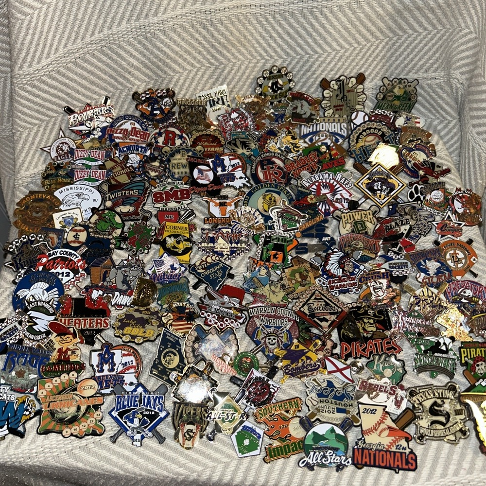 Huge Baseball Softball‎ Enamel Pin Lot Varsity Teams All Different 130 Sets J6